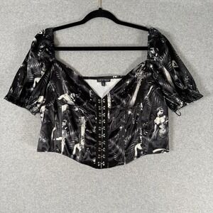 Current mood corset poster girl renaissance crop top womens XL